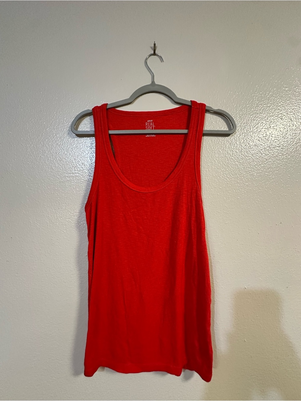 aerie Bright Red Scoop Neck Tank